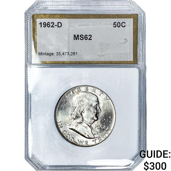1962-D Franklin Half Dollar PCI MS62