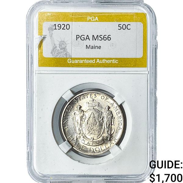 1920 Maine Half Dollar PGA MS66