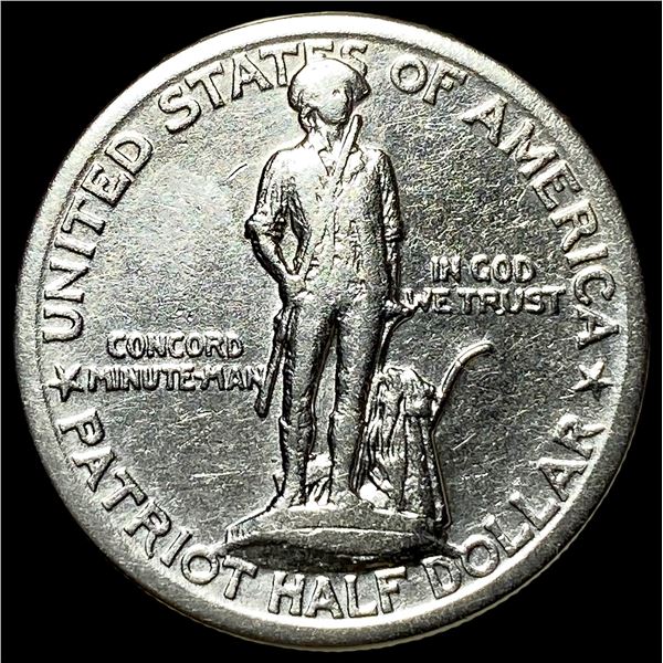 1925 Silver Lexington-Concord Half Dollar  CHOICE AU