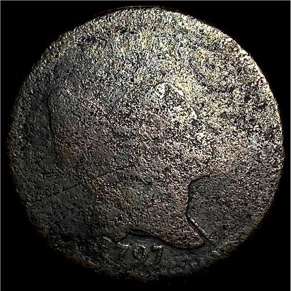 1797 British Halfpenny (Queen Anne). NICELY  CIRCULATED