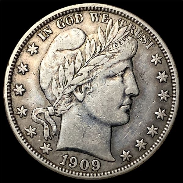 1909 Silver Barber Half Dollar CLOSELY  UNCIRCULATED