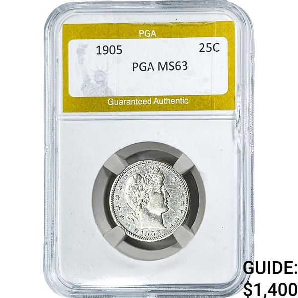 1905 Barber Quarter PGA MS63