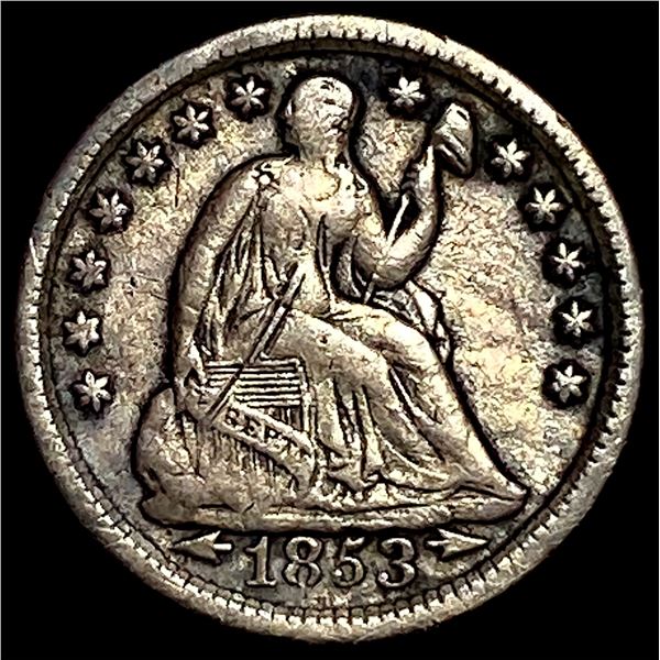 1853-O Seated Liberty Silver Half Dime NEARLY  UNCIRCULATED