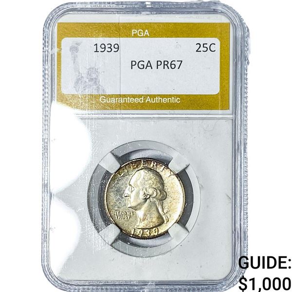 1939 Washington Silver Quarter PGA PR67