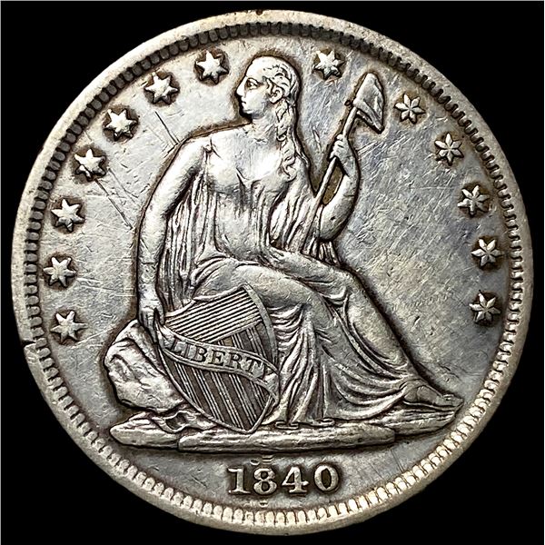 1840 Silver Seated Liberty Half Dollar  CLOSELY UNCIRCULATED