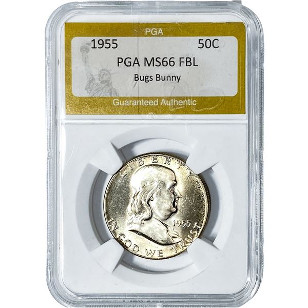 1955 Franklin Half Dollar PGA MS66 FBL Bugs Bunny
