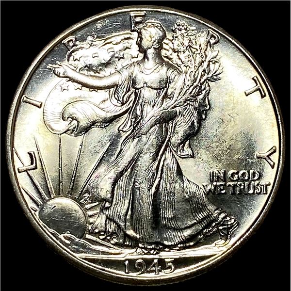 1945-D Silver Half Dollar Walking Liberty  CHOICE BU