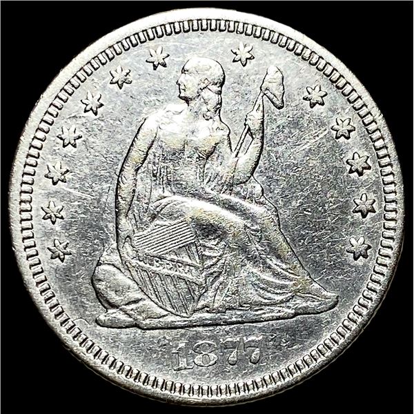 1877 Silver Seated Liberty Quarter CLOSELY  UNCIRCULATED