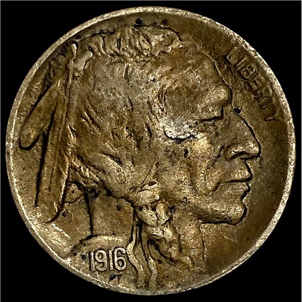 1916-S Nickel Buffalo Five Cents NEARLY  UNCIRCULATED
