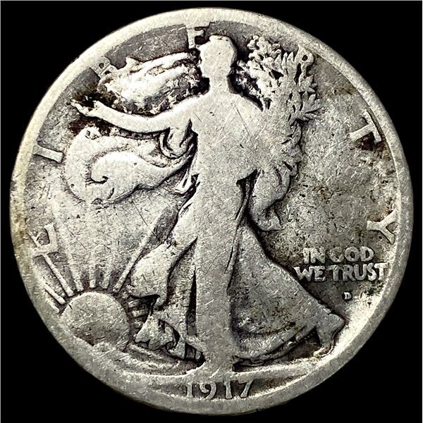 1917-D Silver Walking Liberty Half Dollar  NICELY CIRCULATED