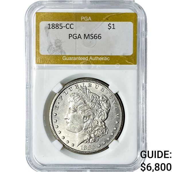1885-CC Morgan Silver Dollar PGA MS66