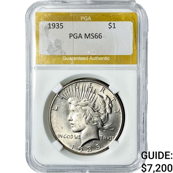 1935 Silver Peace Dollar PGA MS66