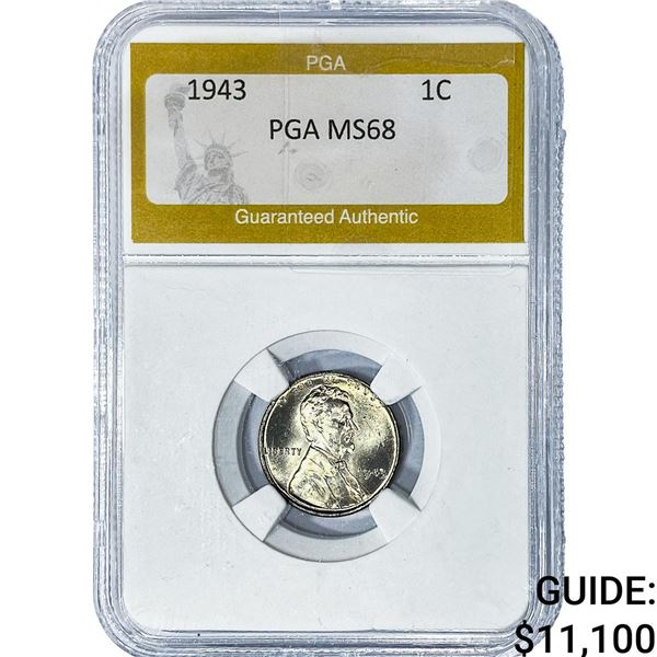 1943 Wheat Cent PGA MS68