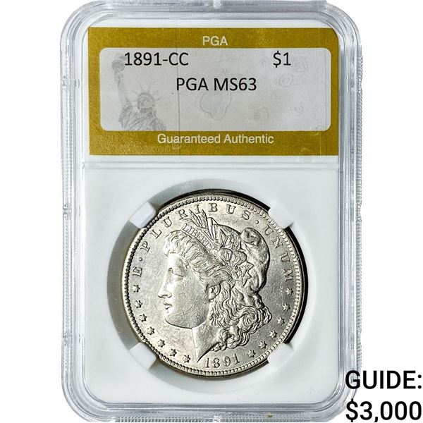 1891-CC Morgan Silver Dollar PGA MS63
