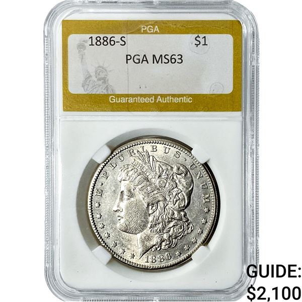 1886-S Morgan Silver Dollar PGA MS63
