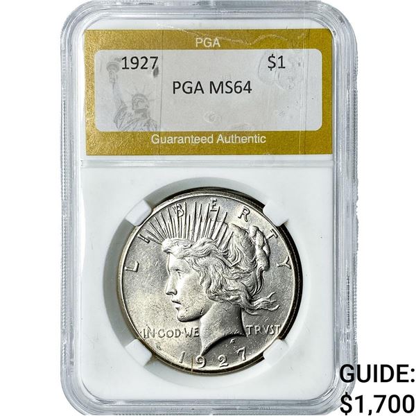 1927 Silver Peace Dollar PGA MS64
