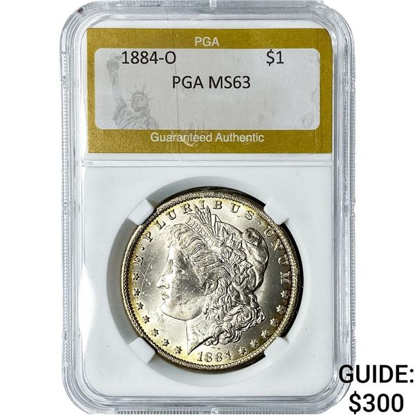 1884-O Morgan Silver Dollar PGA MS63
