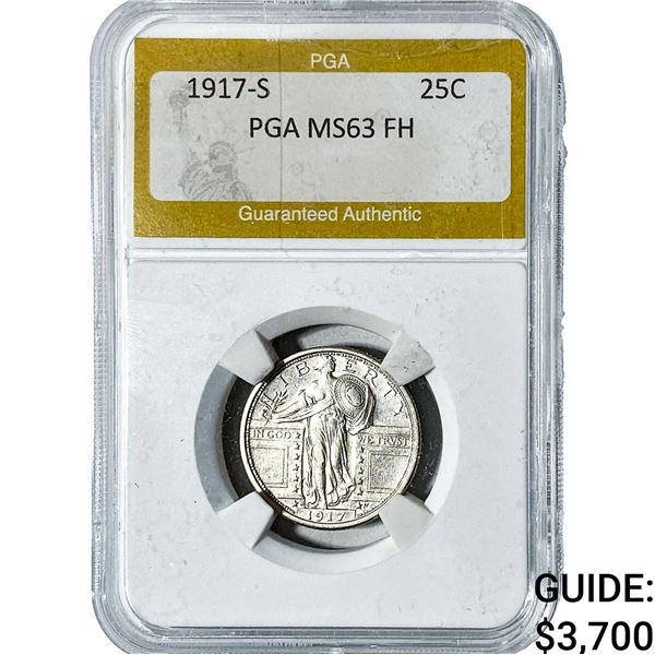 1917-S Standing Liberty Quarter PGA MS63 FH