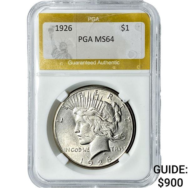 1926 Silver Peace Dollar PGA MS64