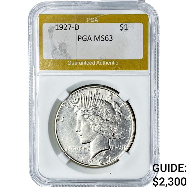 1927-D Silver Peace Dollar PGA MS63
