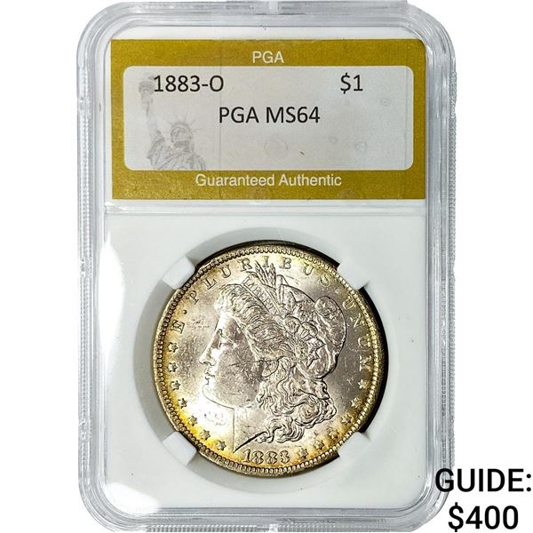 1883-O Morgan Silver Dollar PGA MS64