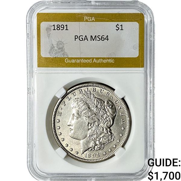 1891 Morgan Silver Dollar PGA MS64