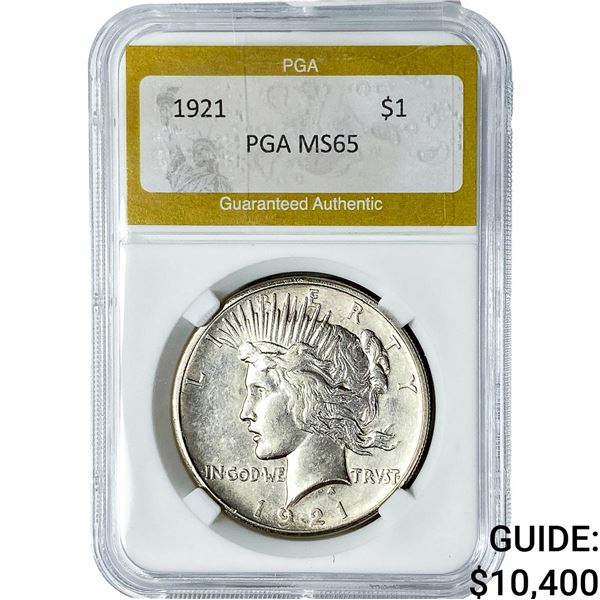 1921 Silver Peace Dollar PGA MS65