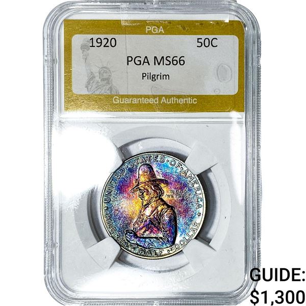 1920 Pilgrim Half Dollar PGA MS66