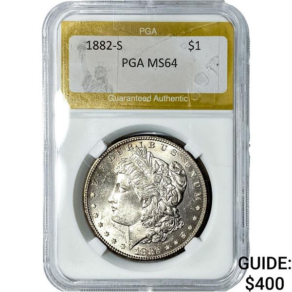 1882-S Morgan Silver Dollar PGA MS64