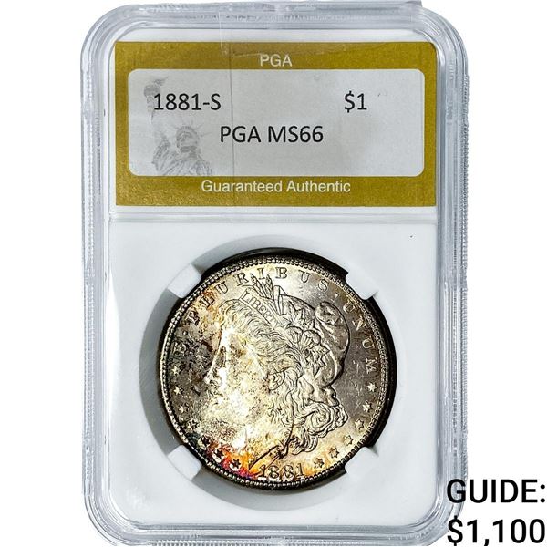 1881-S Morgan Silver Dollar PGA MS66