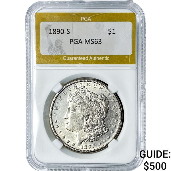 1890-S Morgan Silver Dollar PGA MS63