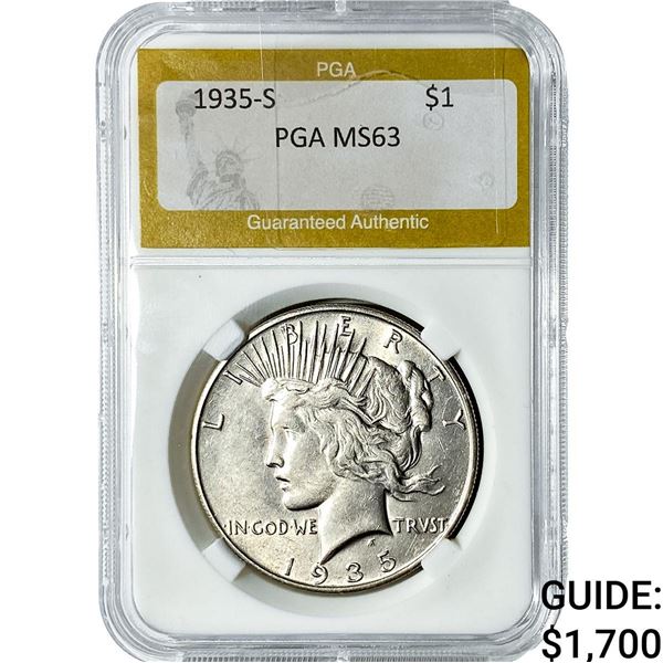 1935-S Silver Peace Dollar PGA MS63