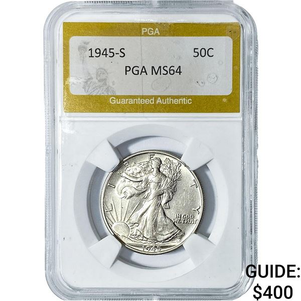 1945-S Walking Liberty Half Dollar PGA MS64