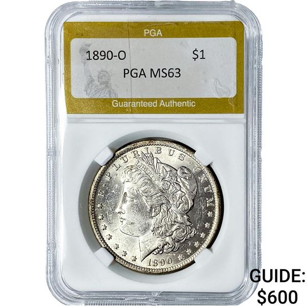 1890-O Morgan Silver Dollar PGA MS63