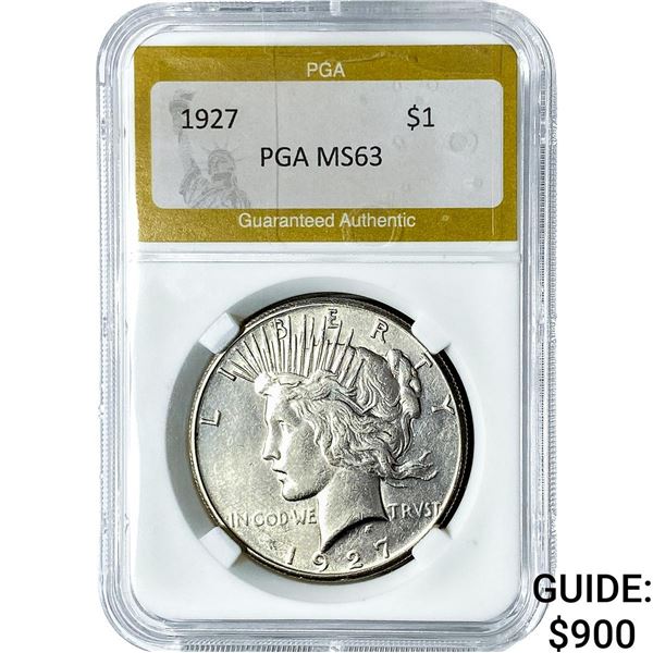 1927 Silver Peace Dollar PGA MS63