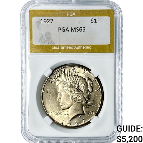 1927 Silver Peace Dollar PGA MS65