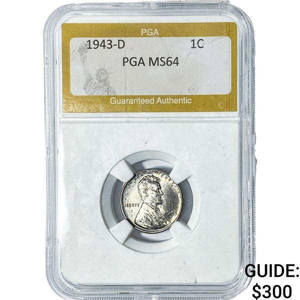 1943-D Wheat Cent PGA MS64