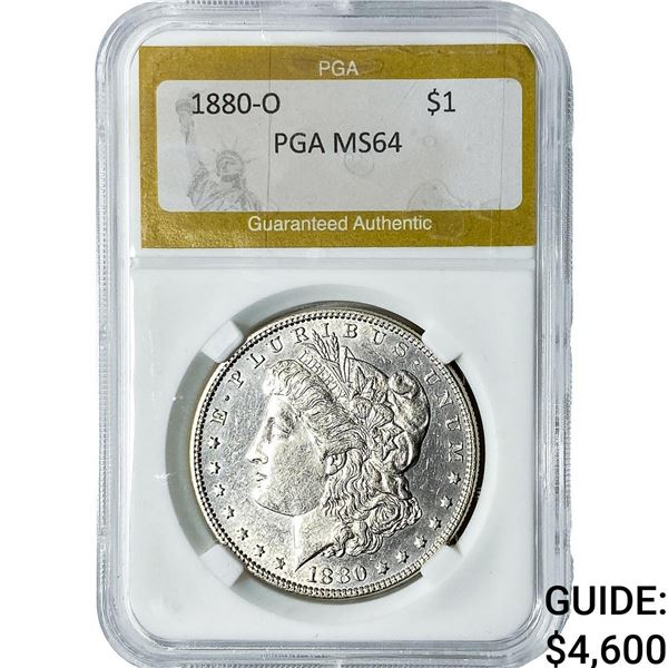 1880-O Morgan Silver Dollar PGA MS64