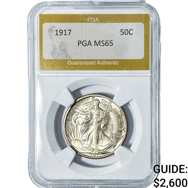 1917 Walking Liberty Half Dollar PGA MS65