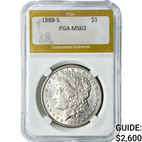 1888-S Morgan Silver Dollar PGA MS63