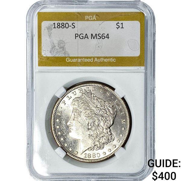 1880-S Morgan Silver Dollar PGA MS64