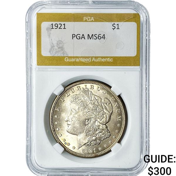 1921 Morgan Silver Dollar PGA MS64