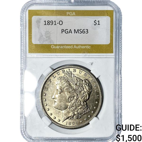 1891-O Morgan Silver Dollar PGA MS63
