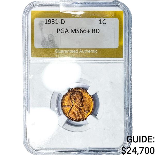 1931-D Wheat Cent PGA MS66+ RD