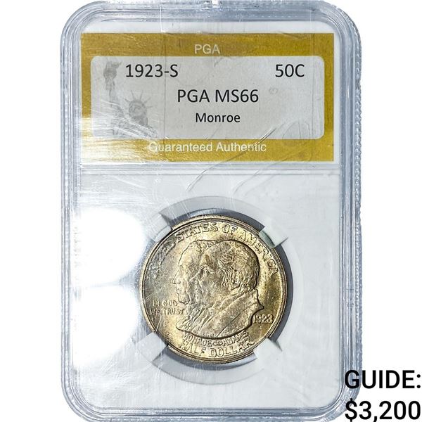 1923-S Monroe Half Dollar PGA MS66