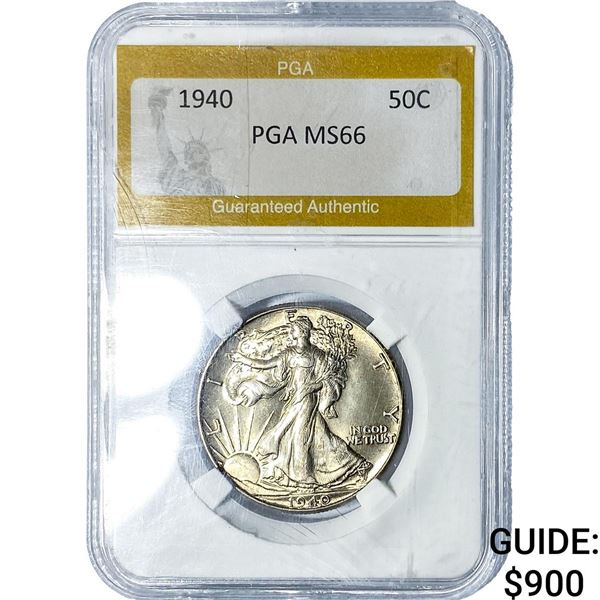 1940 Walking Liberty Half Dollar PGA MS66