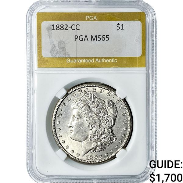 1882-CC Morgan Silver Dollar PGA MS65