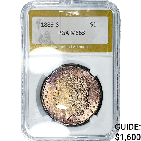 1889-S Morgan Silver Dollar PGA MS63