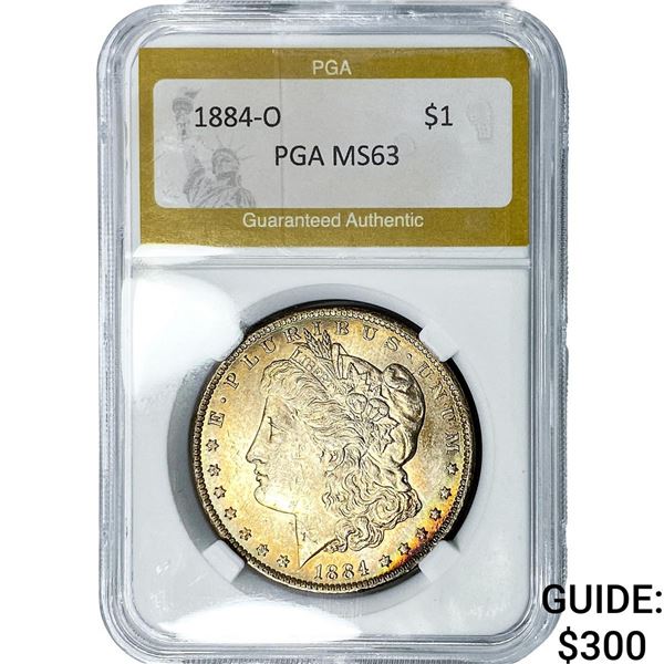 1884-O Morgan Silver Dollar PGA MS63