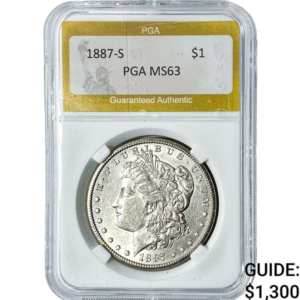 1887-S Morgan Silver Dollar PGA MS63